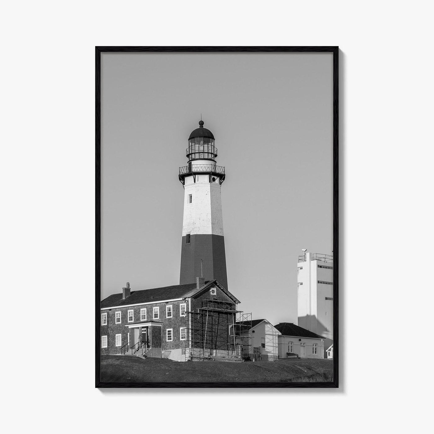 Montauk Point Lighthouse Black and White Fine Art Photo Print, Long Island NY Poster