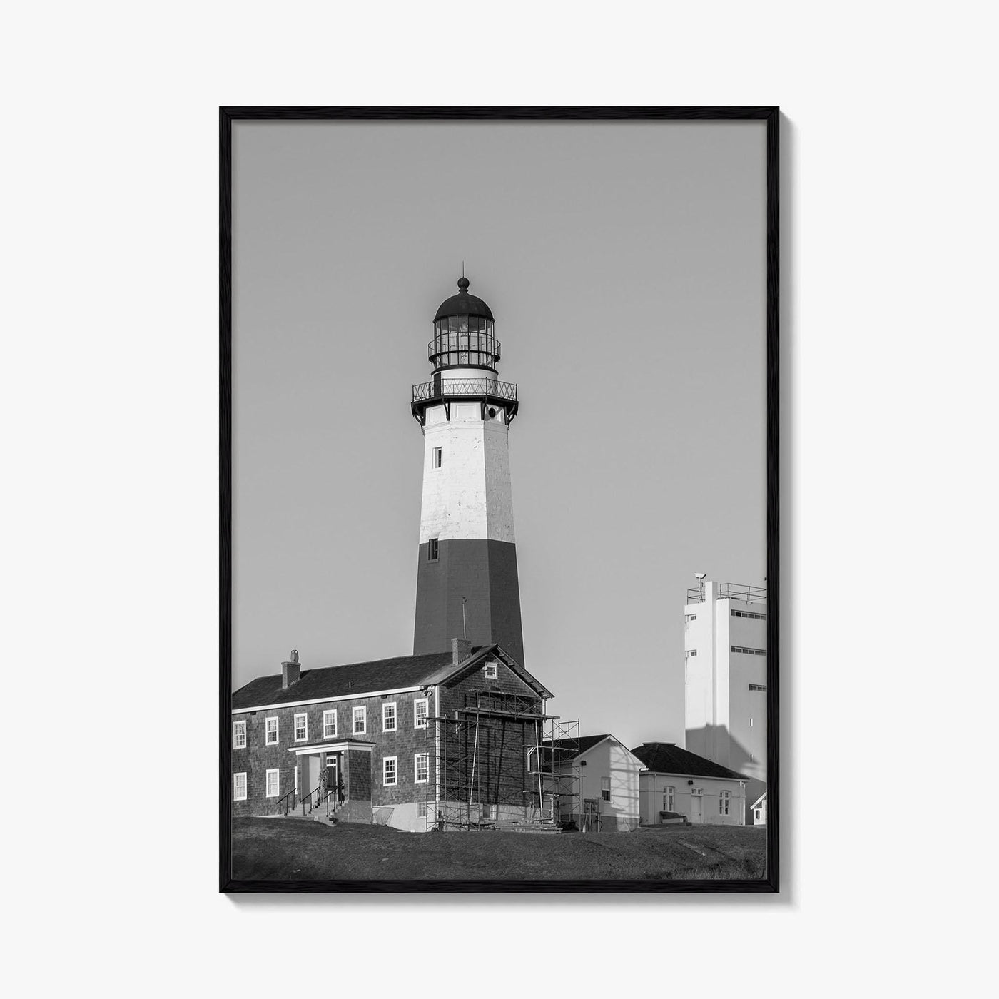 Montauk Point Lighthouse Black and White Fine Art Photo Print, Long Island NY Poster
