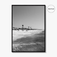 Hermosa Beach Black and White Fine Art Photo Print, Pier View, Los Angeles Poster