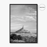 Chimney Rock Black and White Fine Art Photo Print, Nebraska Historic Site USA Poster