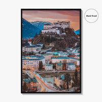 Salzburg Skyline Fine Art Photo Print, Austria Wall Decor Poster, Hohensalzburg Fortress