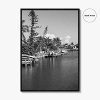 Marco Island Black and White Fine Art Photo Print, Naples Florida, USA Poster