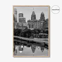 Philadelphia Skyline Black and White Fine Art Photo Print, Schuylkill River, Pennsylvania, Philly, Poster