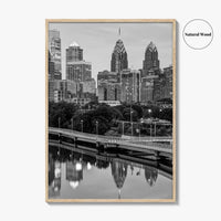 Philadelphia Skyline Black and White Fine Art Photo Print, Schuylkill River, Pennsylvania, Philly, Poster
