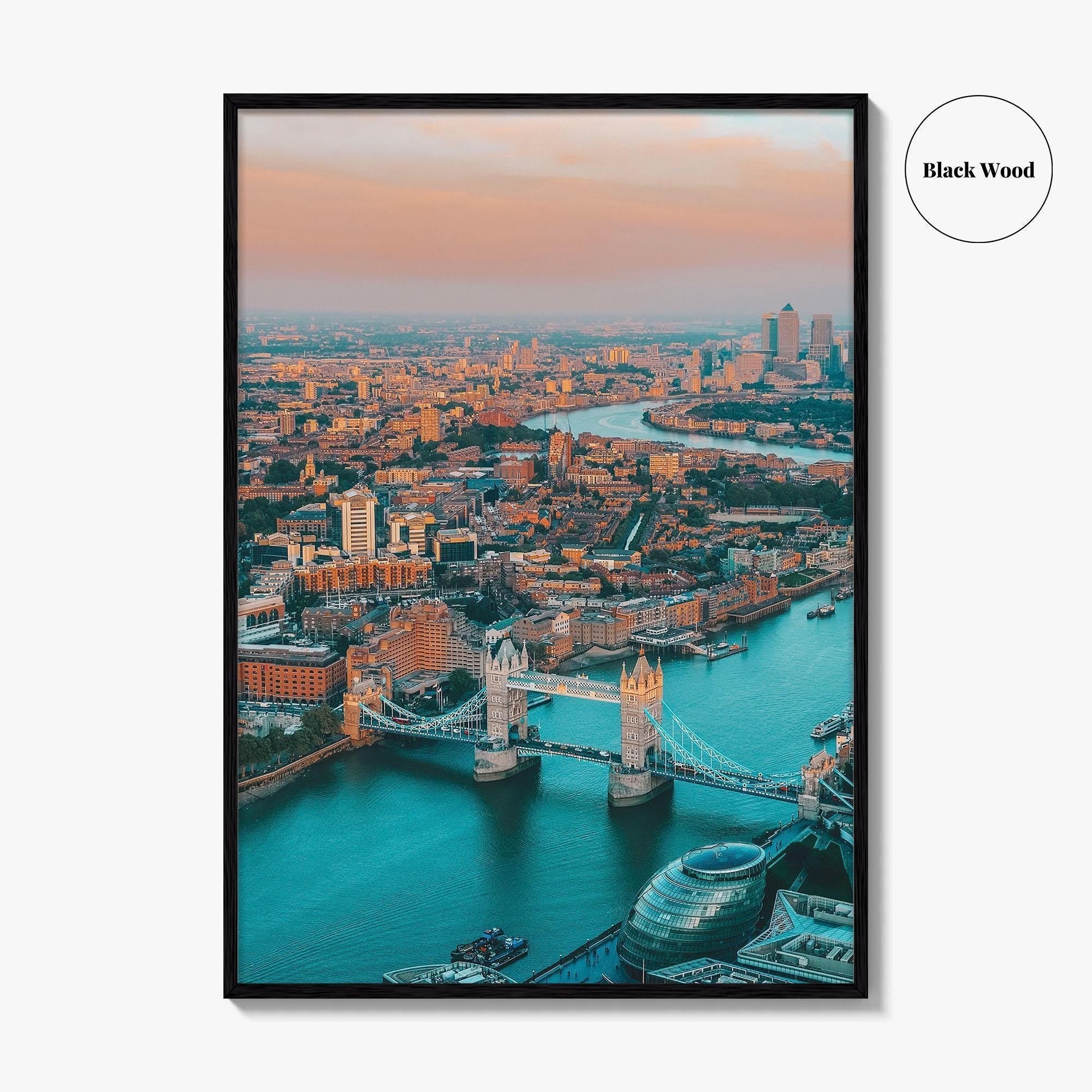London Skyline Fine Art Photo Print, Thames River, England, UK, Wall Decor, Poster
