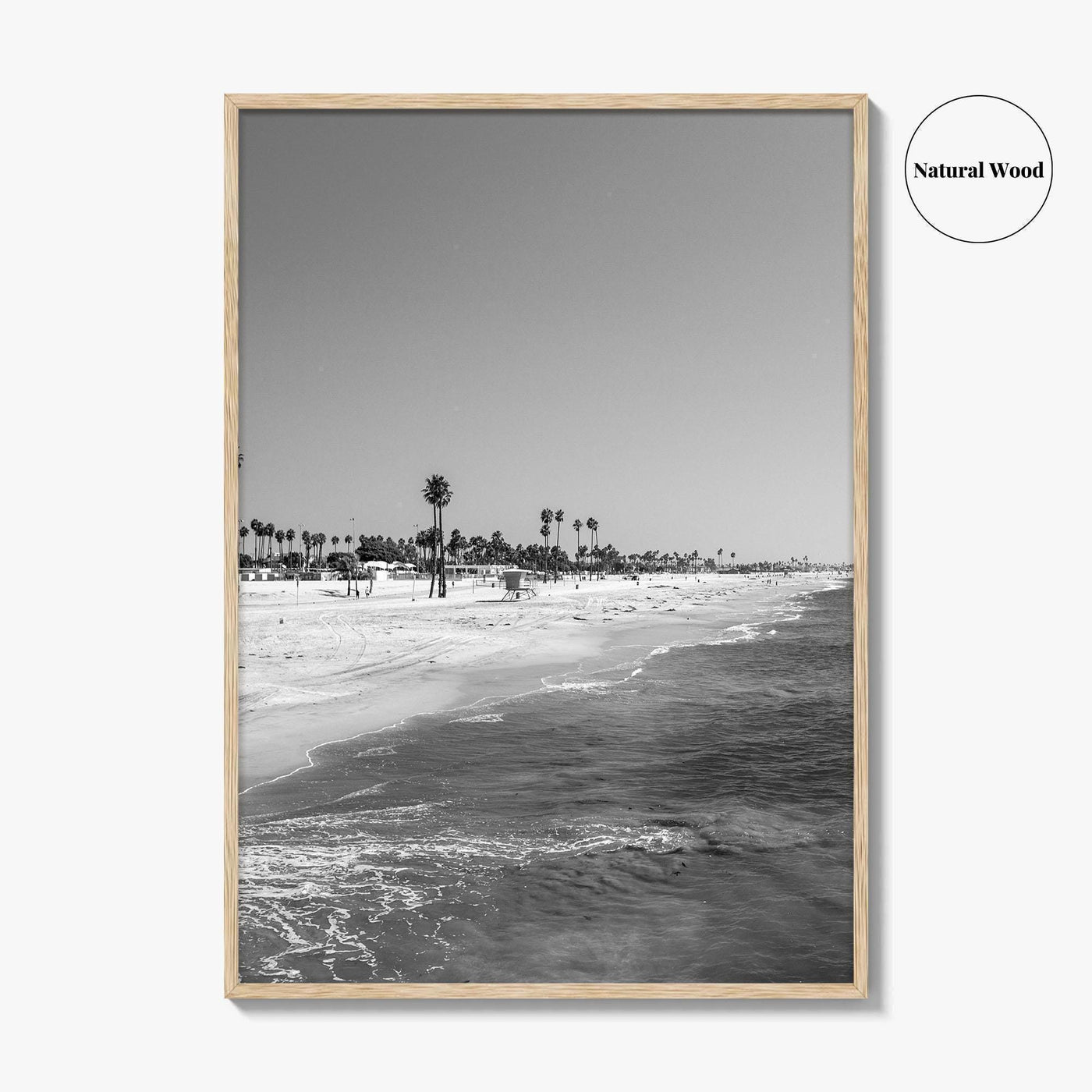 Hermosa Beach Black and White Fine Art Photo Print, Pier View, Los Angeles Poster