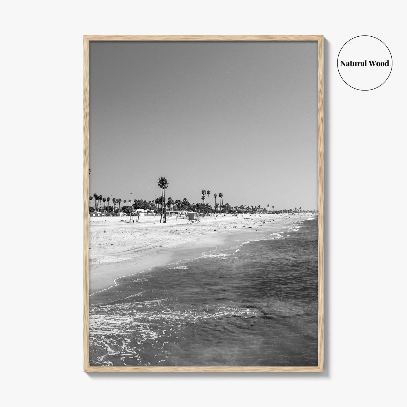 Hermosa Beach Black and White Fine Art Photo Print, Pier View, Los Angeles Poster