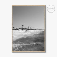 Hermosa Beach Black and White Fine Art Photo Print, Pier View, Los Angeles Poster