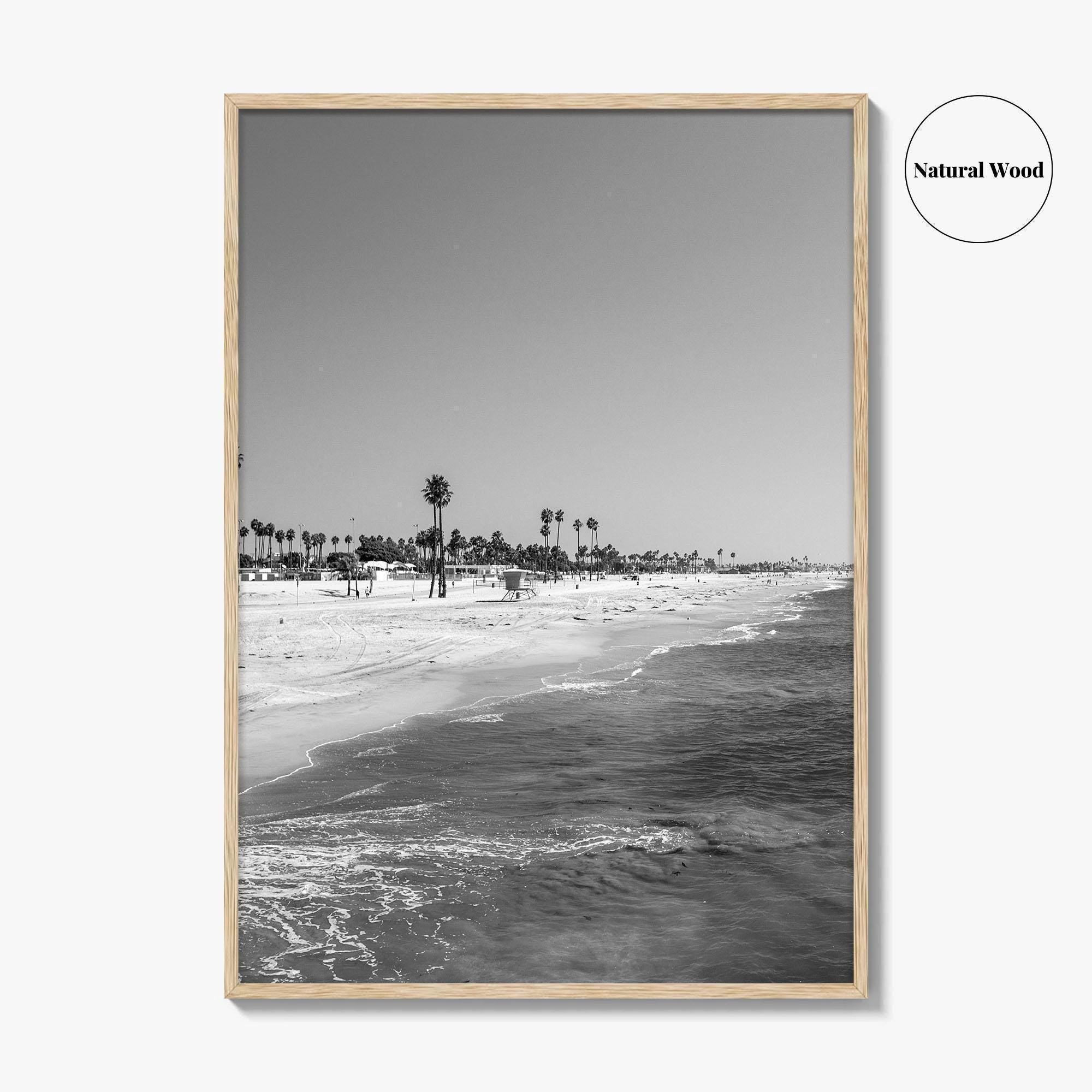 Hermosa Beach Black and White Fine Art Photo Print, Pier View, Los Angeles Poster