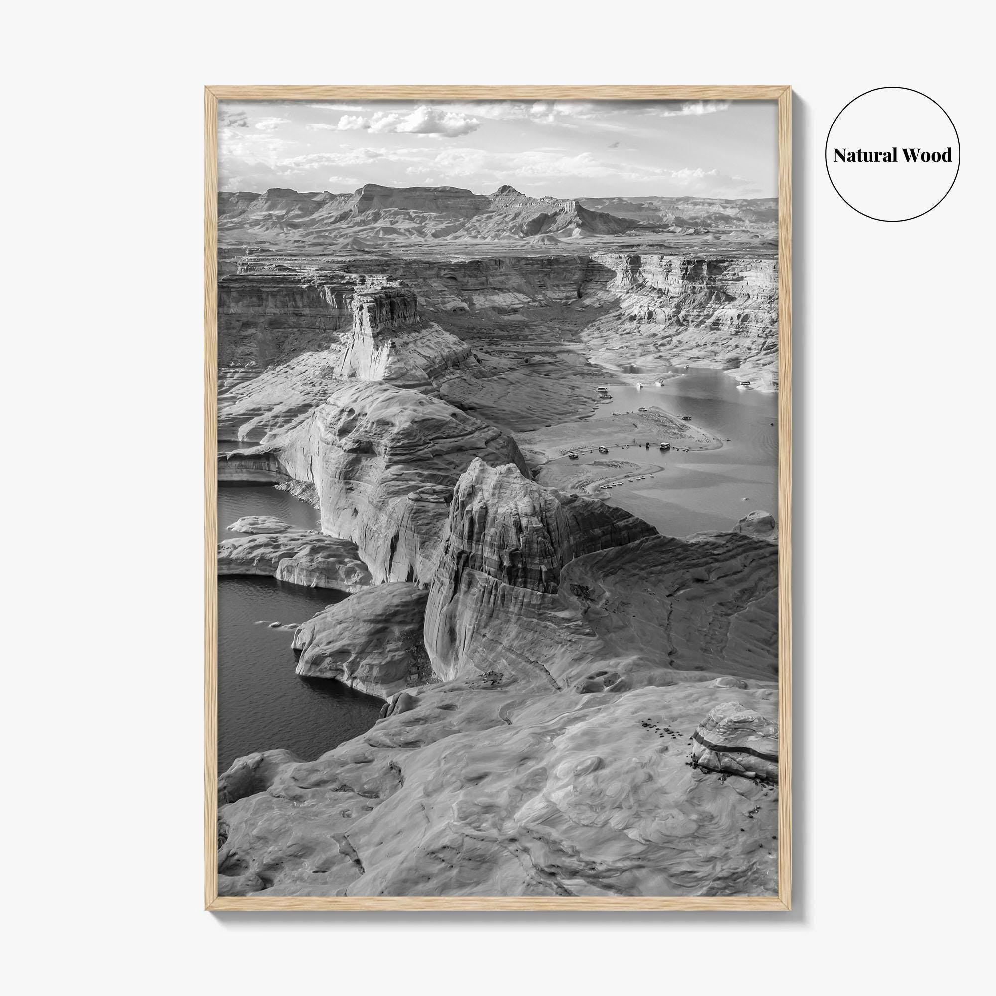 Lake Powell Black and White Fine Art Photo Print, Arizona Utah Poster, Glen Canyon
