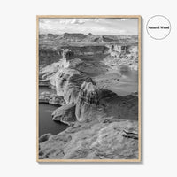 Lake Powell Black and White Fine Art Photo Print, Arizona Utah Poster, Glen Canyon