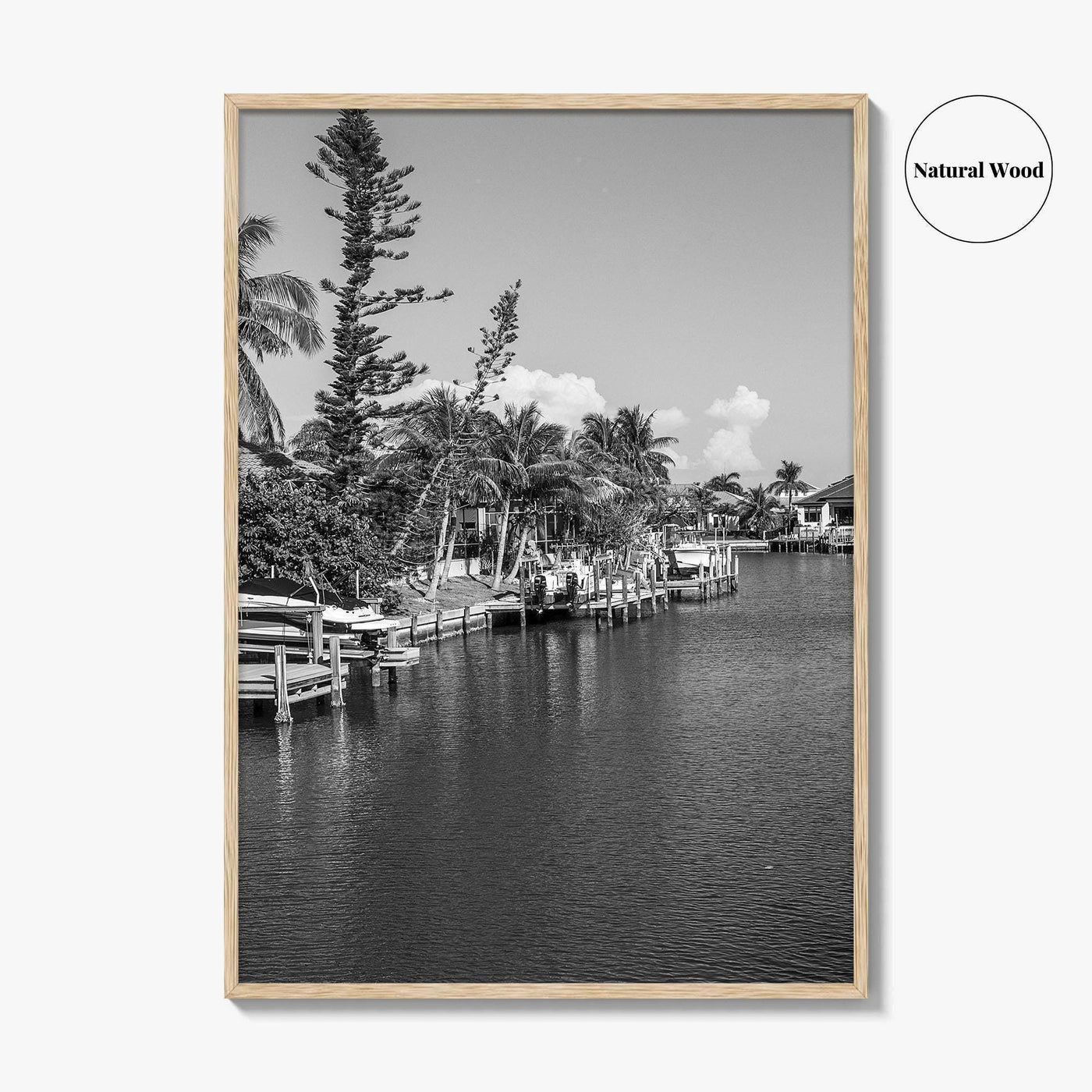 Marco Island Black and White Fine Art Photo Print, Naples Florida, USA Poster