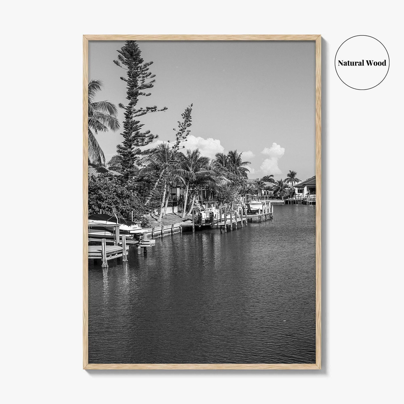 Marco Island Black and White Fine Art Photo Print, Naples Florida, USA Poster