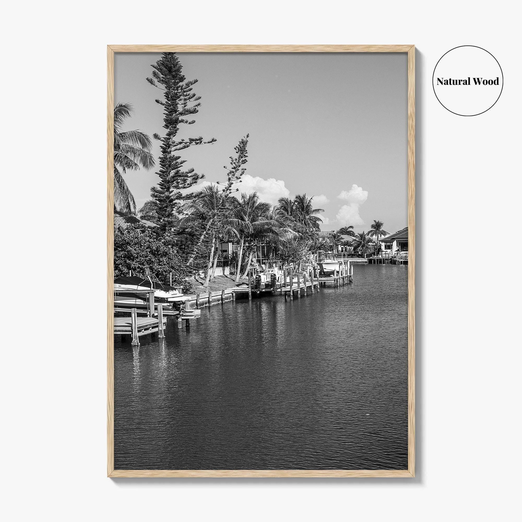 Marco Island Black and White Fine Art Photo Print, Naples Florida, USA Poster