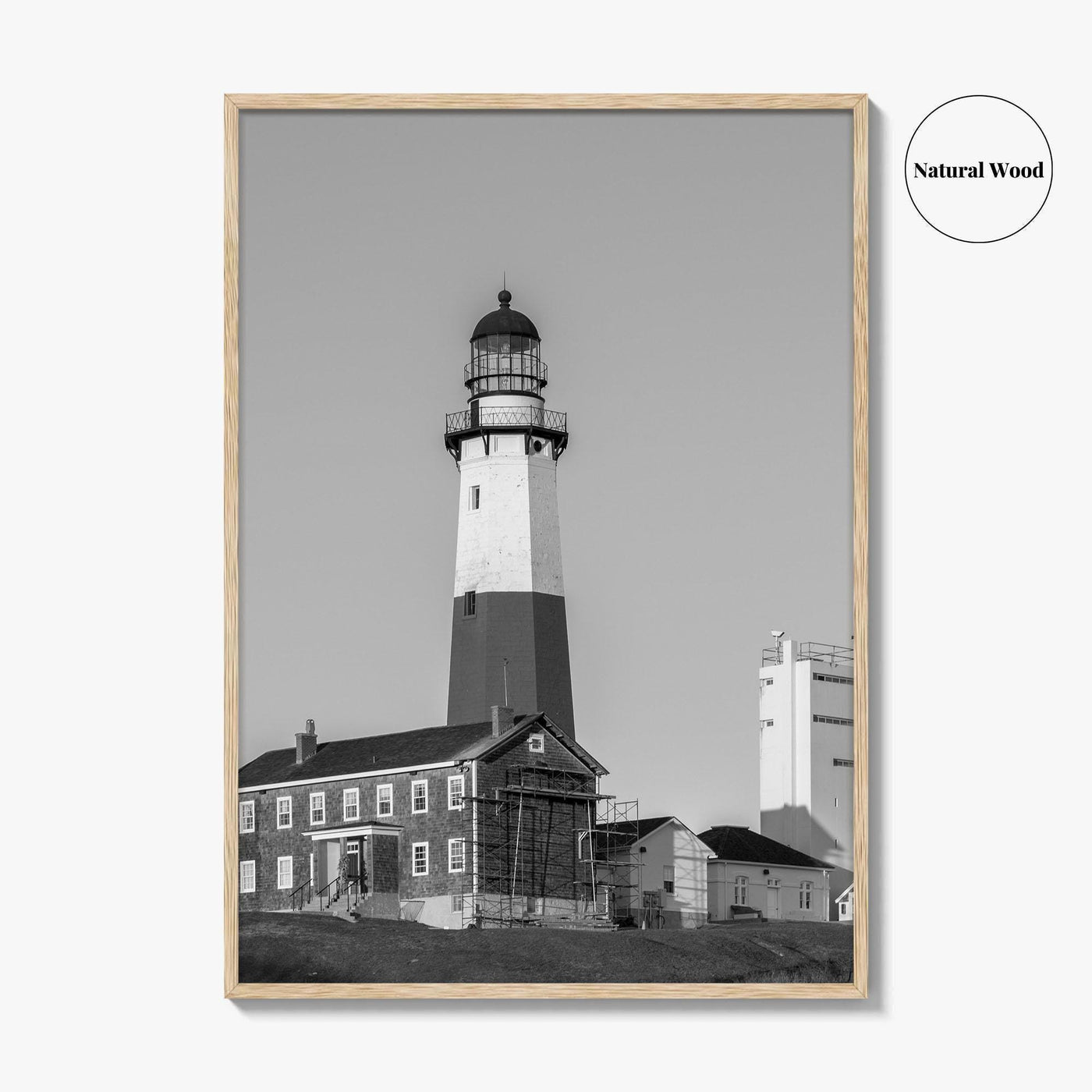 Montauk Point Lighthouse Black and White Fine Art Photo Print, Long Island NY Poster