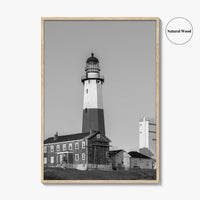 Montauk Point Lighthouse Black and White Fine Art Photo Print, Long Island NY Poster