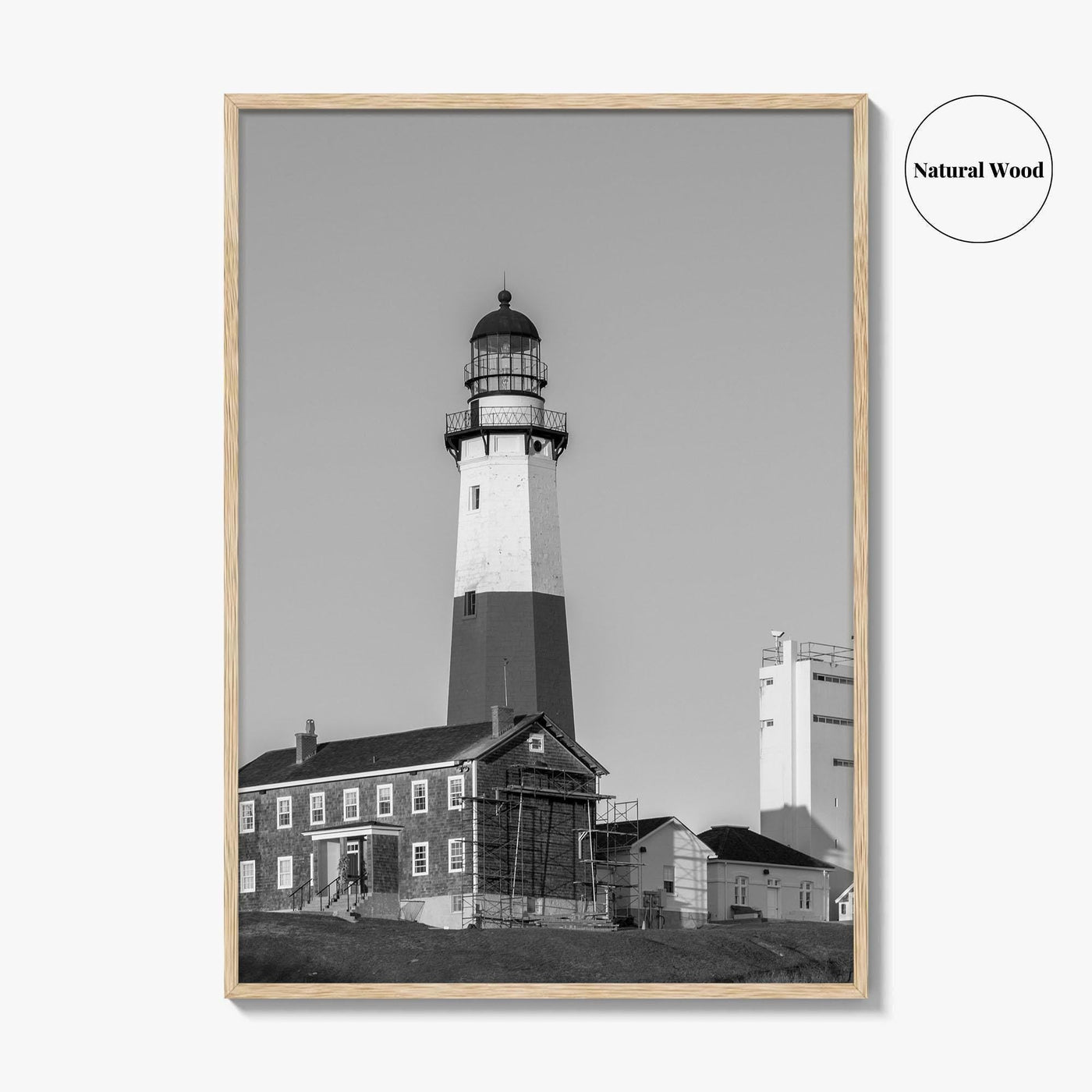 Montauk Point Lighthouse Black and White Fine Art Photo Print, Long Island NY Poster