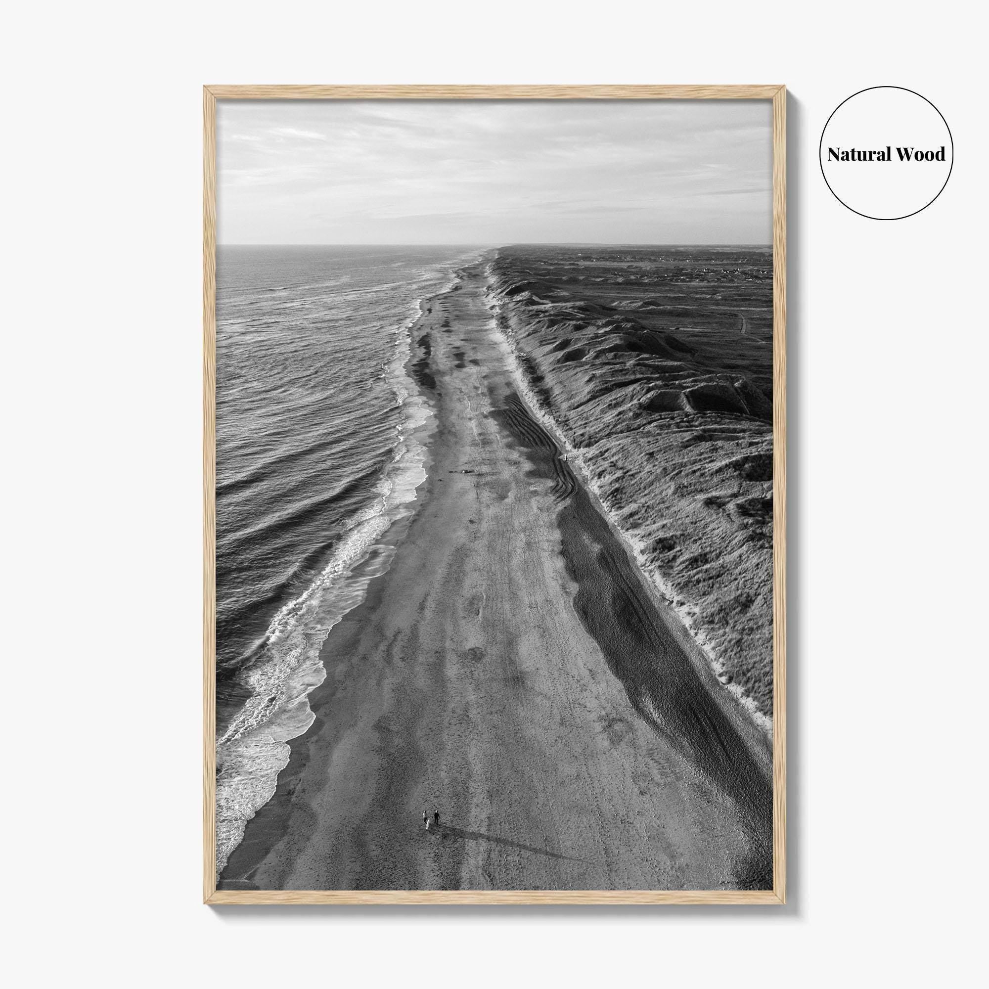 Denmark Black and White Fine Art Photo Print, West Jutland Wall Decor, Hvide Sande