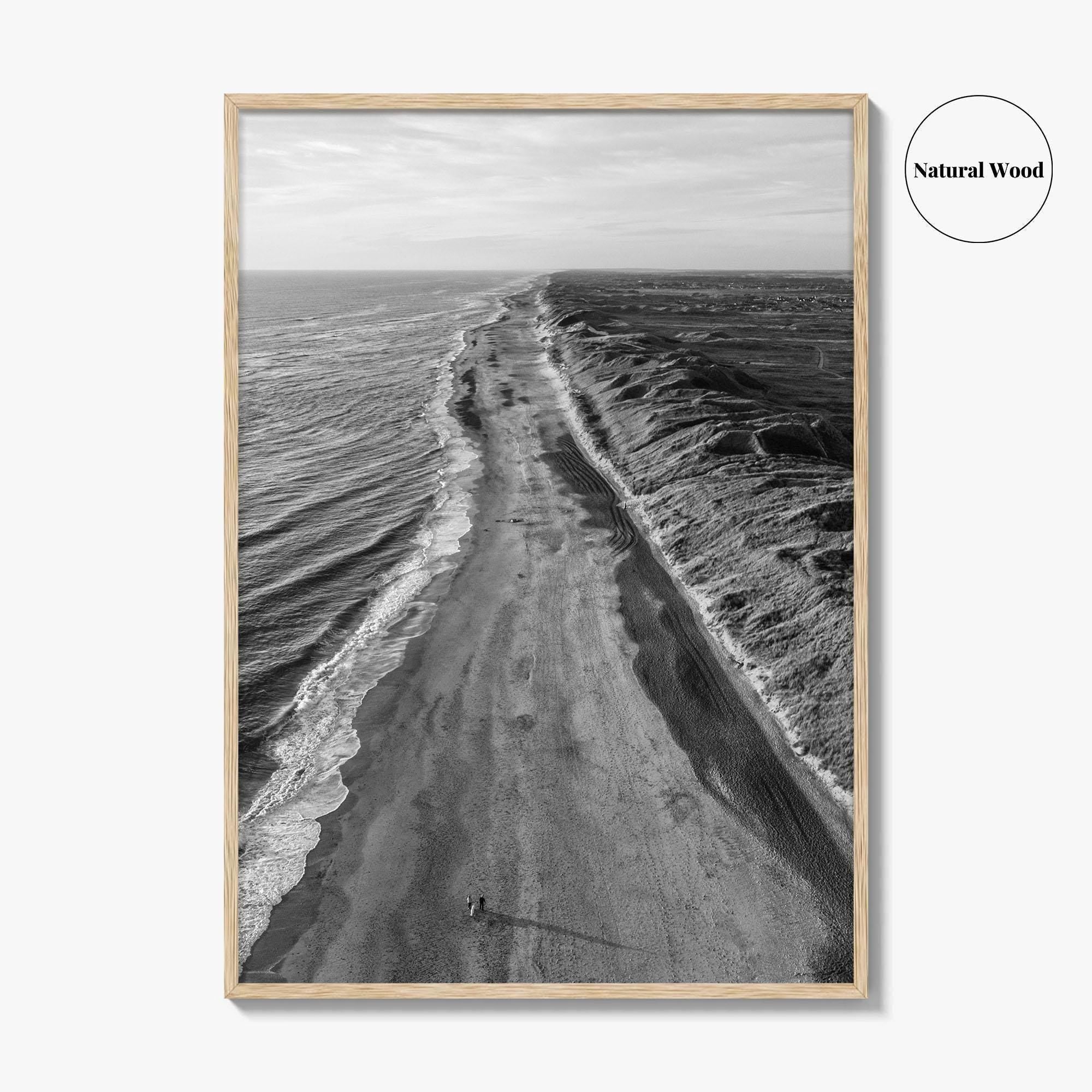 Denmark Black and White Fine Art Photo Print, West Jutland Wall Decor, Hvide Sande