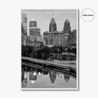 Philadelphia Skyline Black and White Fine Art Photo Print, Schuylkill River, Pennsylvania, Philly, Poster