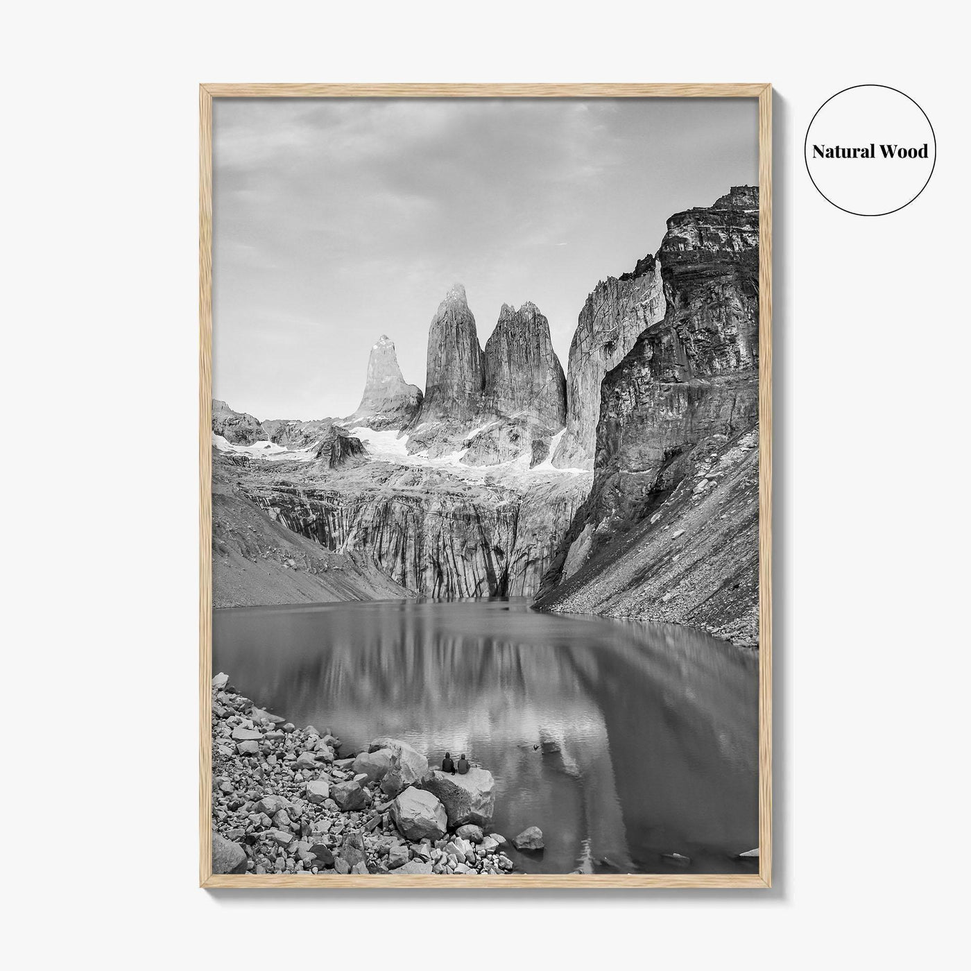 Torres Del Paine Black and White Fine Art Photo Print, Patagonia Poster