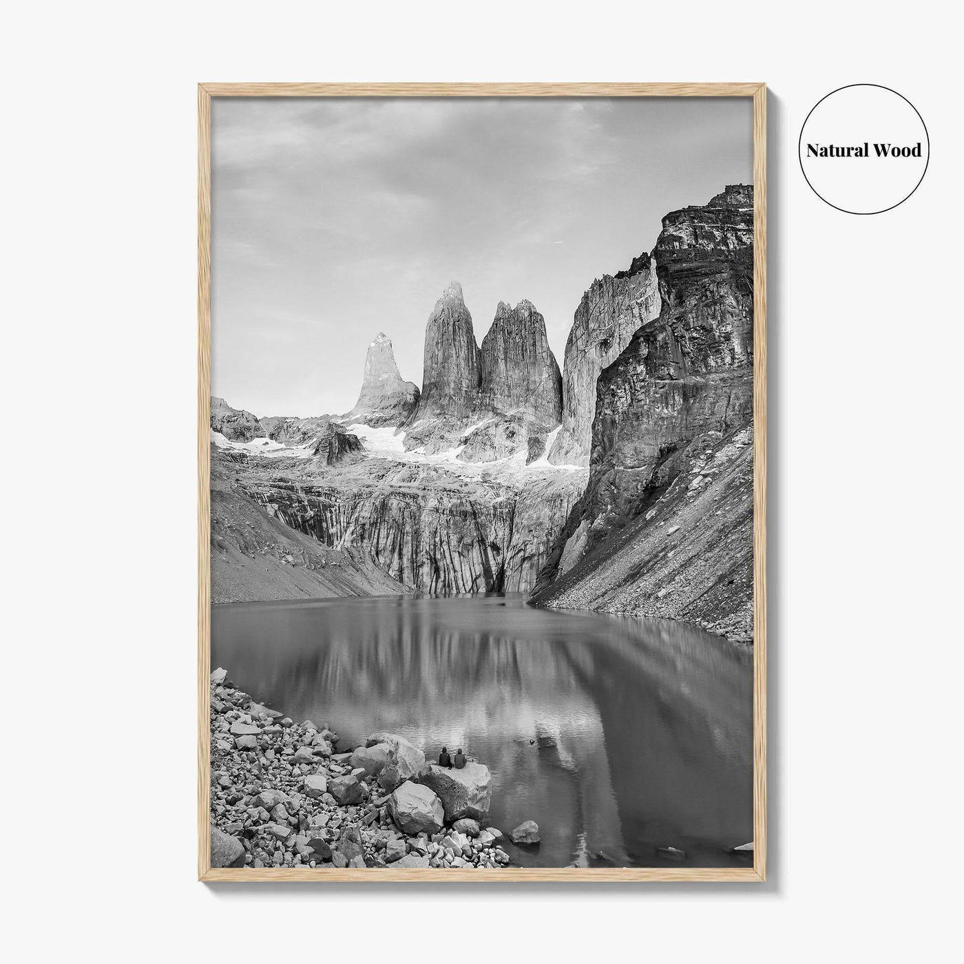 Torres Del Paine Black and White Fine Art Photo Print, Patagonia Poster