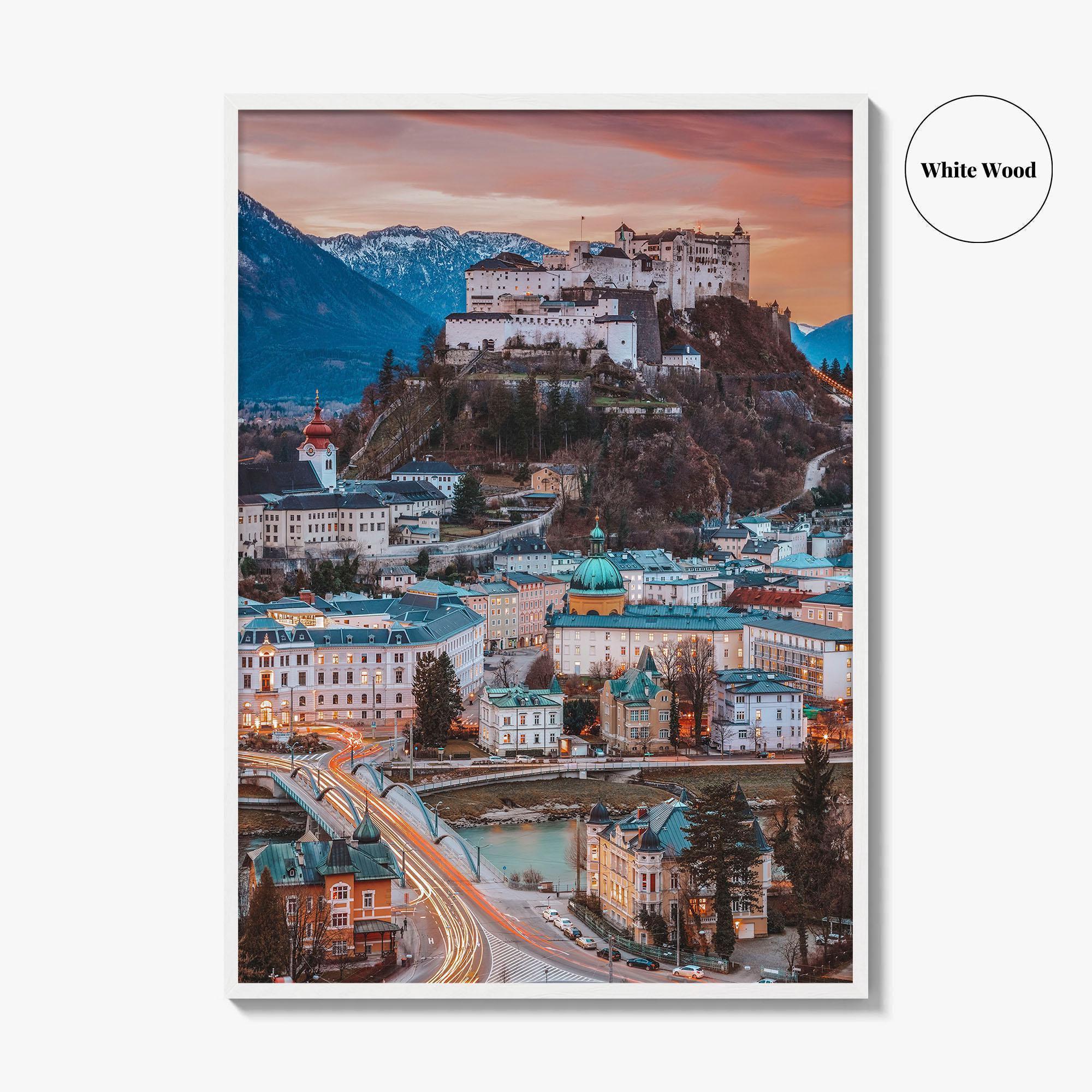 Salzburg Skyline Fine Art Photo Print, Austria Wall Decor Poster, Hohensalzburg Fortress