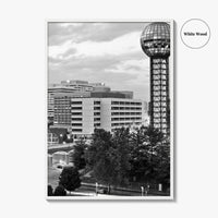 Knoxville Skyline Black and White Fine Art Photo Print, Downtown Tennessee Poster