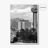 Knoxville Skyline Black and White Fine Art Photo Print, Downtown Tennessee Poster
