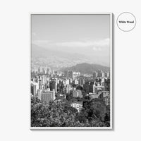 Medellin Skyline Black and White Fine Art Photo Print, Antioquia, Colombia Wall Poster