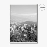 Medellin Skyline Black and White Fine Art Photo Print, Antioquia, Colombia Wall Poster