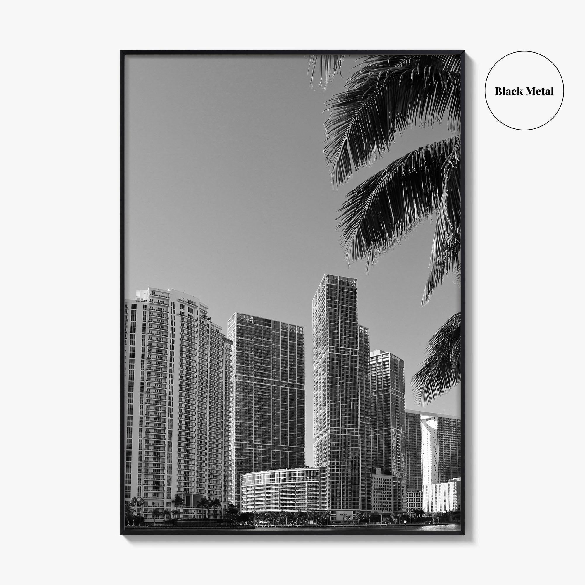 Miami Black and White Fine Art Photo Print, South Beach, Florida Wall Poster, USA
