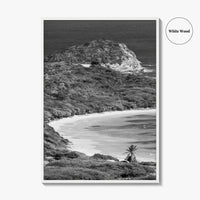 Half Moon Bay Black and White Fine Art Photo Print, Antigua Poster, Freetown Poster