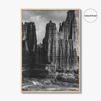 Moab Black and White Fine Art Photo Print, Fisher Towers Utah Colorado River Poster