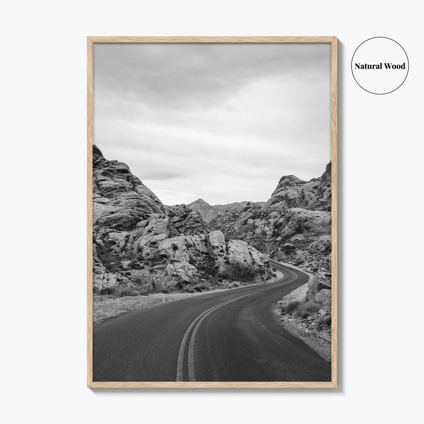 Valley of Fire Black and White Fine Art Photo Print, Nevada Las Vegas Poster