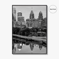 Philadelphia Skyline Black and White Fine Art Photo Print, Schuylkill River, Pennsylvania, Philly, Poster