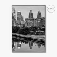 Philadelphia Skyline Black and White Fine Art Photo Print, Schuylkill River, Pennsylvania, Philly, Poster
