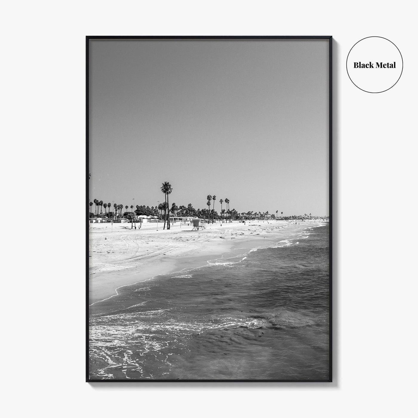 Hermosa Beach Black and White Fine Art Photo Print, Pier View, Los Angeles Poster