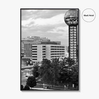 Knoxville Skyline Black and White Fine Art Photo Print, Downtown Tennessee Poster