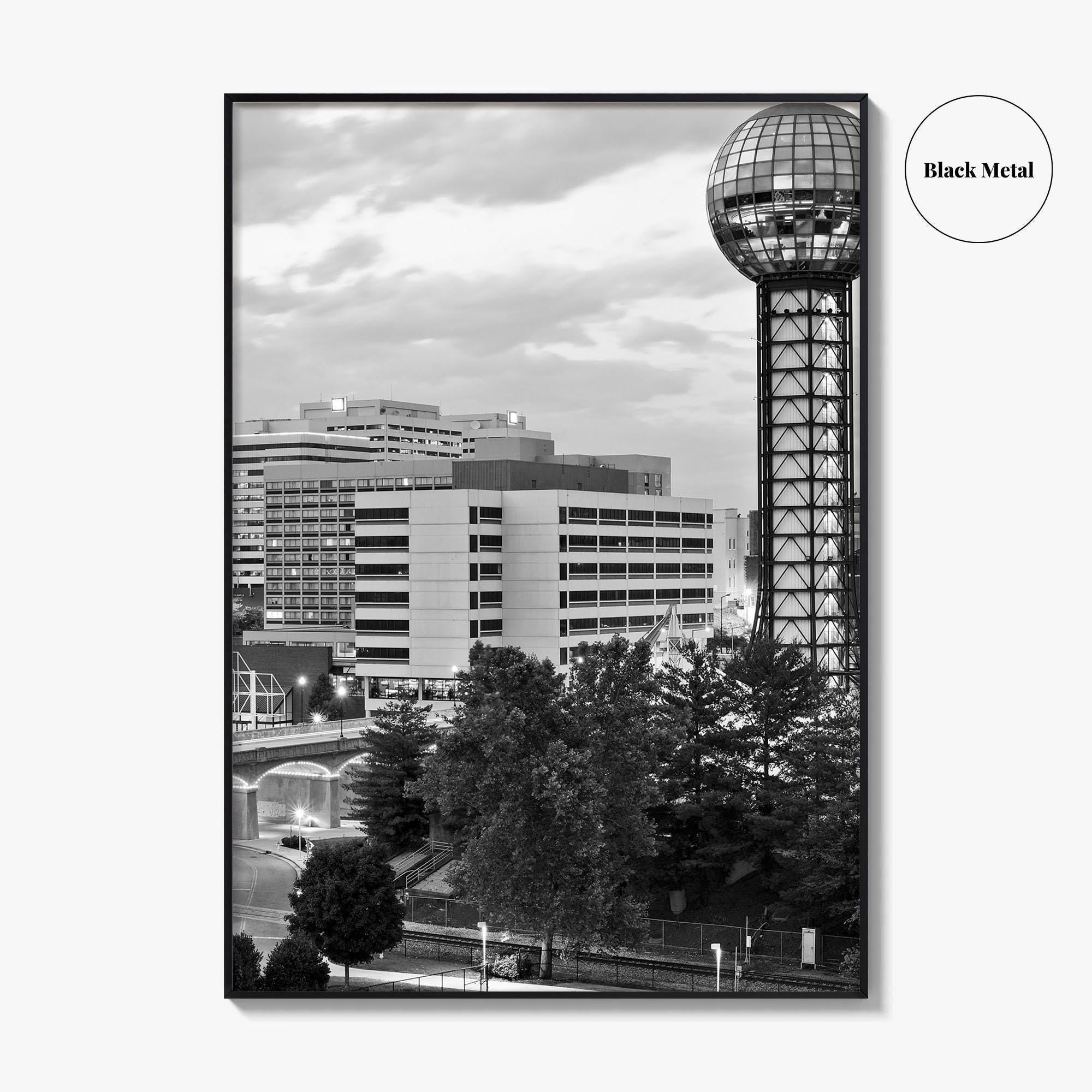 Knoxville Skyline Black and White Fine Art Photo Print, Downtown Tennessee Poster