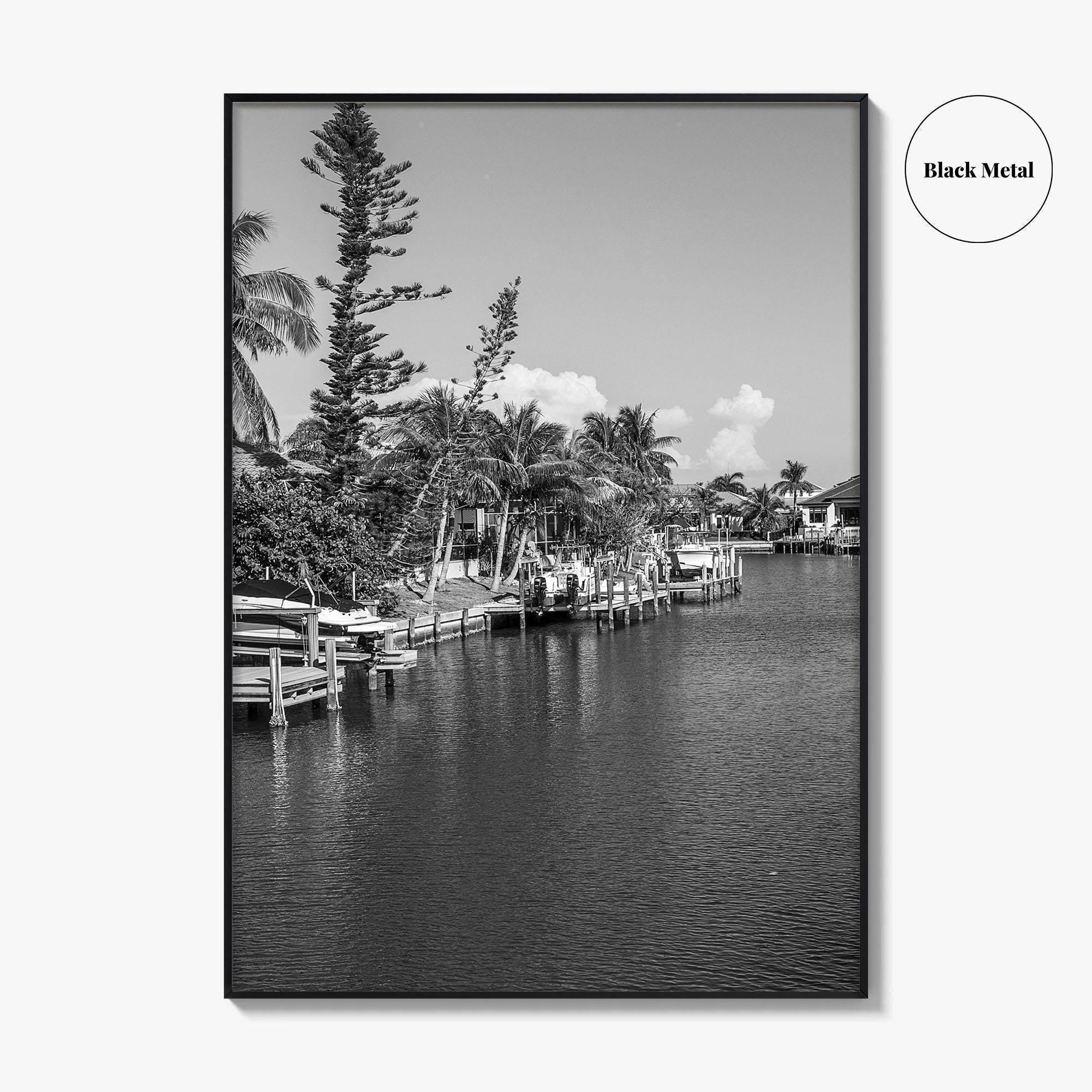 Marco Island Black and White Fine Art Photo Print, Naples Florida, USA Poster