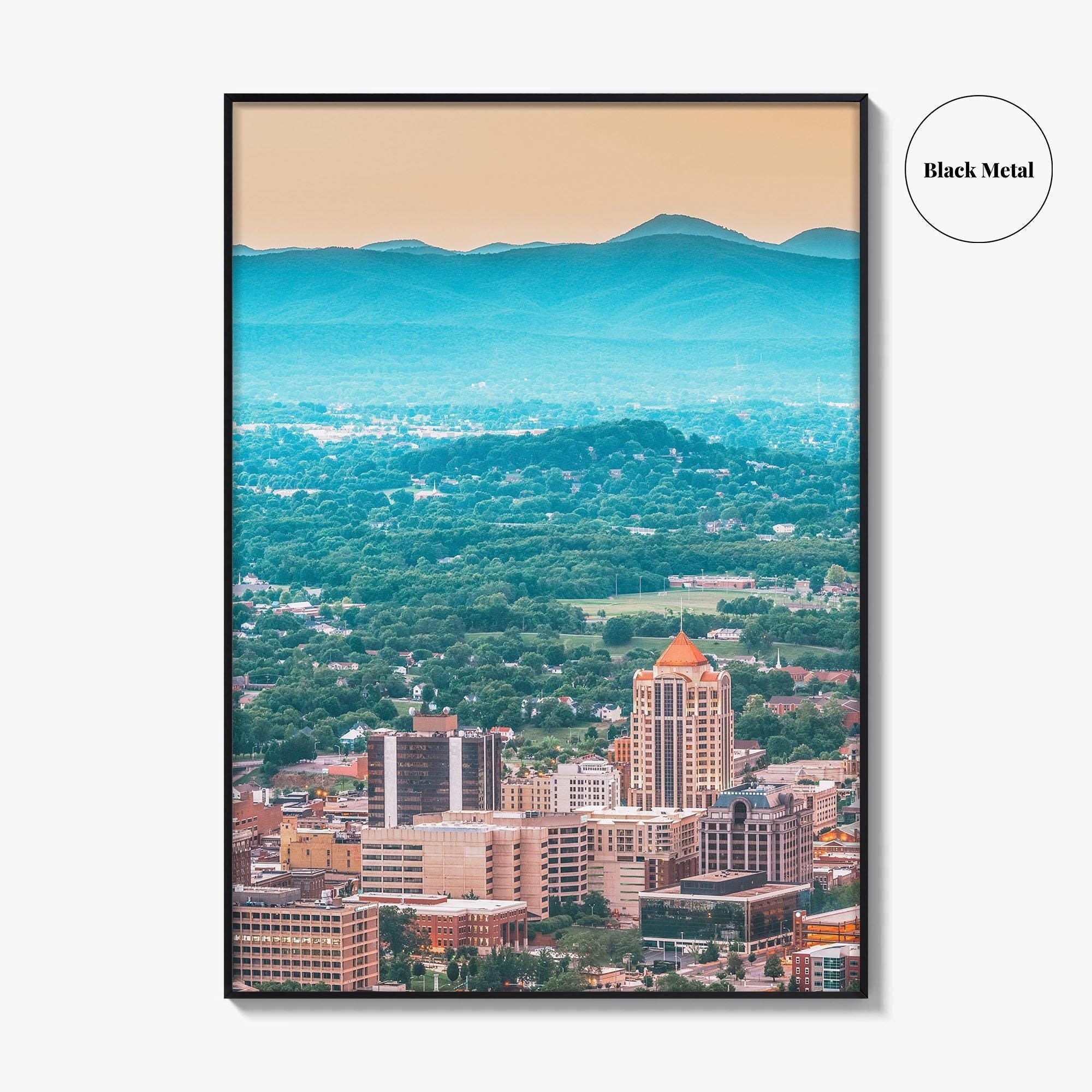 Roanoke Skyline Fine Art Photo Print, Virginia USA, Downtown, Wall Decor, Poster