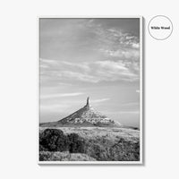 Chimney Rock Black and White Fine Art Photo Print, Nebraska Historic Site USA Poster