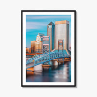 Jacksonville Skyline Fine Art Photo Print, Florida Downtown, USA Wall Decor Poster