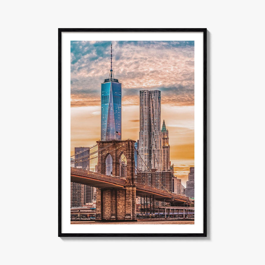 New York City Skyline Fine Art Photo Print, Brooklyn Bridge, NY, Wall Art