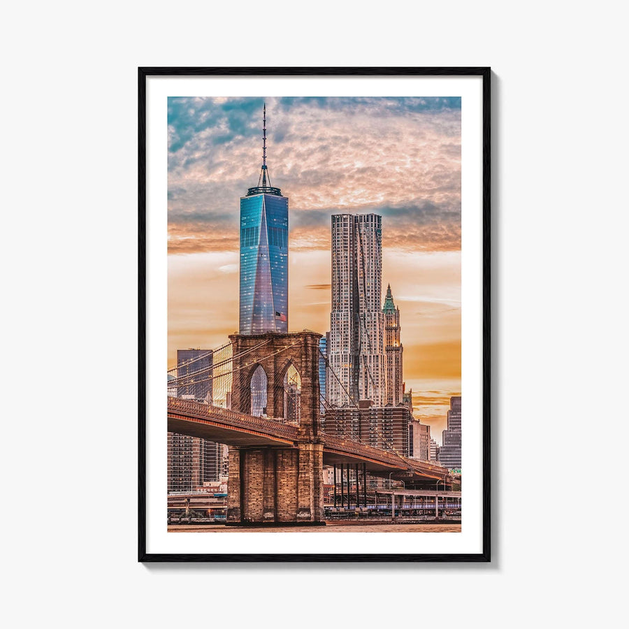 New York City Skyline Fine Art Photo Print, Brooklyn Bridge, NY, Wall Art