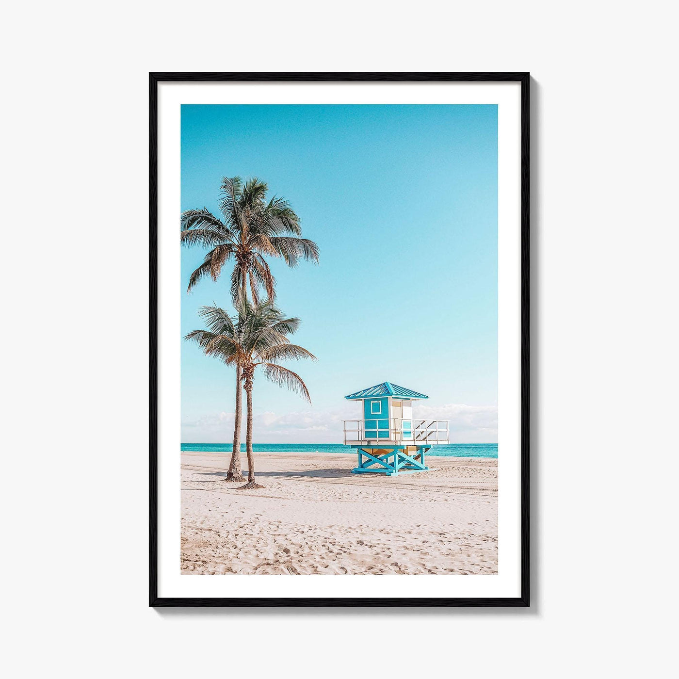 Fort Lauderdale Blue and Yellow Fine Art Photo Print, Florida Beach Lifeguard Tower, USA