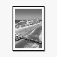 Daytona Beach Black and White Fine Art Photo Print, Florida USA Wall Poster