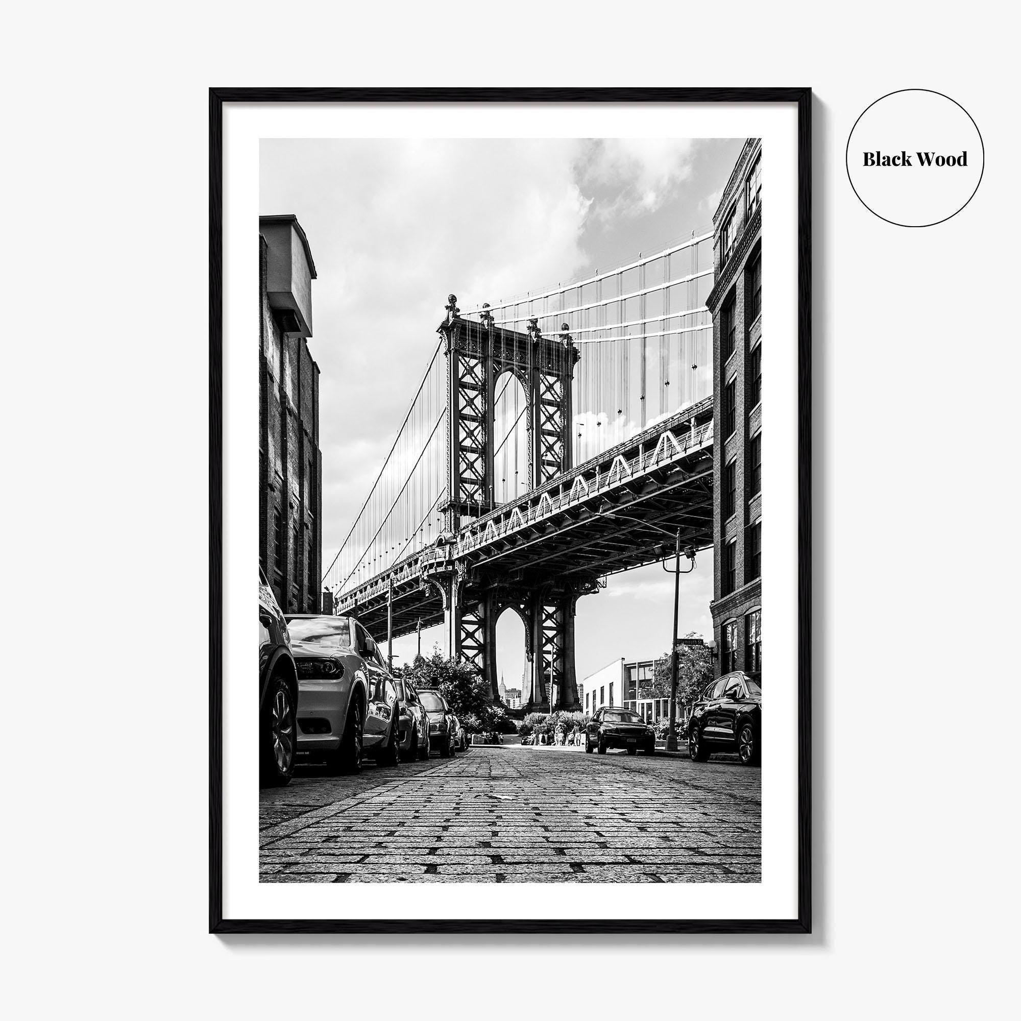 DUMBO Black and White Fine Art Photo Print, Manhattan Bridge New York City Poster
