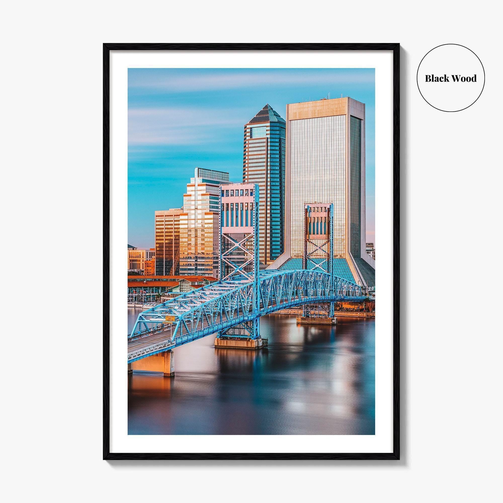 Jacksonville Skyline Fine Art Photo Print, Florida Downtown, USA Wall Decor Poster